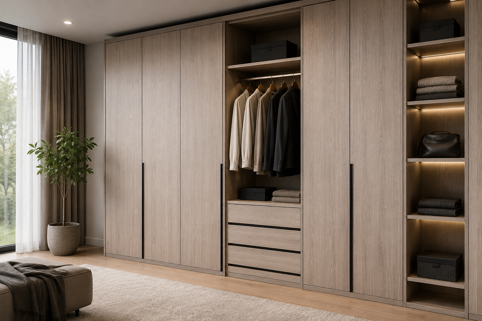 Wardrobe furniture panels