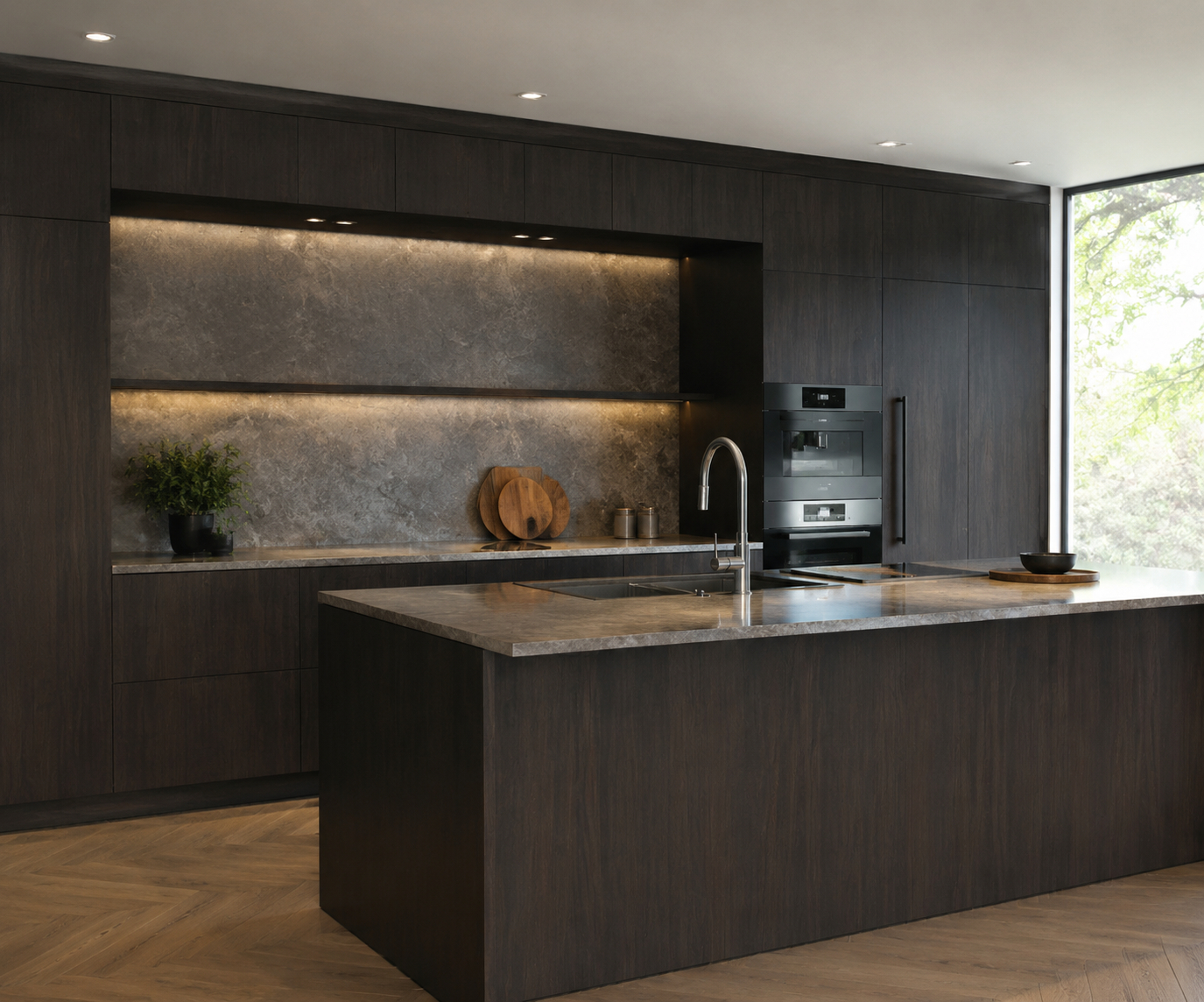 Premium dark kitchen cabinets